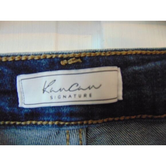 Kan Can High Rise Ankle Skinny Jeans Dark Wash Size 32 distressed great cond - Picture 5 of 8